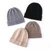 Женская и мужская зимняя шапка 100% чистый кашемир вязаный берет однотонный модный Y2K хип-хоп уличный бини шапка-череп теплая лыжная шапка унисекс