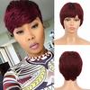 Короткие красные парики пикси для женщин Синтетический красный парик с стрижкой пикси Повседневная мода Синтетические волнистые красные парики с стрижкой пикси