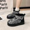 Winter New Warm 4Cm Platform Snow Boots Black Bling Sequined Cloth Wool Lined Women Fashion Boots Luxurious Shiny Suede Boots