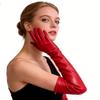 Длинные перчатки-рукава Разноцветные Весна и лето Кожа ПУ Лаковая кожа Элегантный Дизайнерский стиль Фото реквизит Женские Черный Красный 50 см