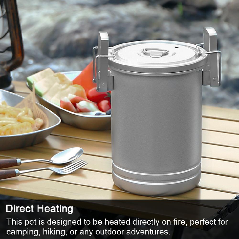 Camping Hiking Rice Cooker Outdoor Portable Picnic Cookware Stainless Steel Pot Multifunctional Travel Cooking Accessory