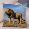 Africa Lion Pillow Case Decor Wild Animal Pattern Print Pillowcase Super Soft Plush Cushion Cover for Car Sofa Home 45x45cm