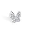 S925 Sterling Silver Earrings Female Butterfly Inlaid Zircon Earrings Fashion Street Fashion