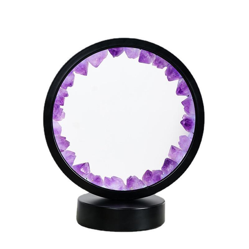 Natural Amethyst Crystal Lamp USB LED 3 Color Dimmable No Flicker Night Light StrongHorse Luxury Home Decor Artistic Gift