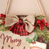 Рождественский круглый деревянный подвесной знак, кулон с бантом, приветственный дверной знак для дома, передняя дверь фермерского дома