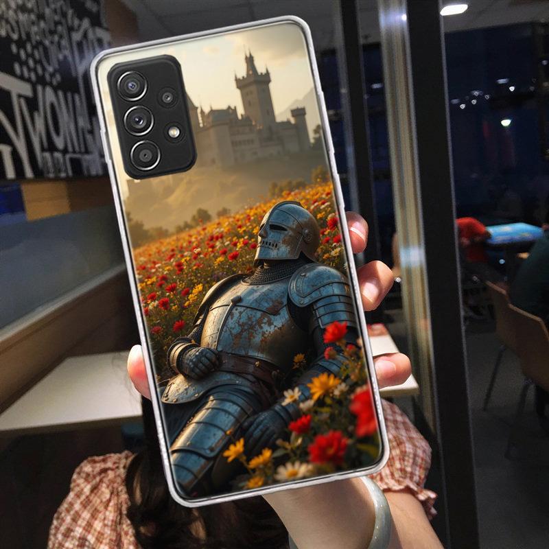Цветочный Рыцарь Света Чехол для Телефона для Samsung A54 A57 A37 A17 A14 A15 A12 A24 A34 A55 A35 A25 A52S A07 A05S A04S A22 A32 A72