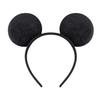 Set of 24 Mickey Minnie Mouse Costume Deluxe Fabric Ear Headband White Polka Dots for Boys Girls Birthday Party Hair Accessories Baby Shower Head Wear