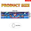 Merry Christmas Yard Sign Party Banner, Santa Claus Reindeer Penguin Snowman Ice Skating Pattern, Polyester Outdoor Fence Decoration