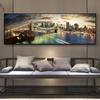 Brooklyn Bridge Night Landscape Canvas Paintings On The Wall Posters And Prints New York City Canvas Pictures For Bed Room Decor Background