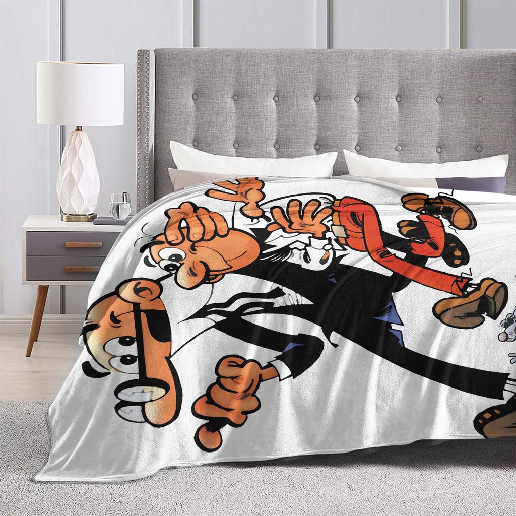Mort & Phil Mortadelo y Filemón Blanket  Warm Soft Graphic Plush Throw Blanket For Home Decor Picnic Flannel Bedspread Bed Cover