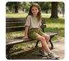 Girls' shorts, summer new style pants, mid size children's summer outerwear, girls' cropped pants, mid length pants