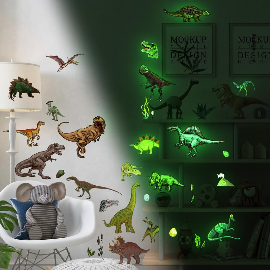 Wall Decals Wall Stickers Waterproof Self-adhesive 4 Sheets Glow In The Dark Luminous Stickers Long-Lasting Glow