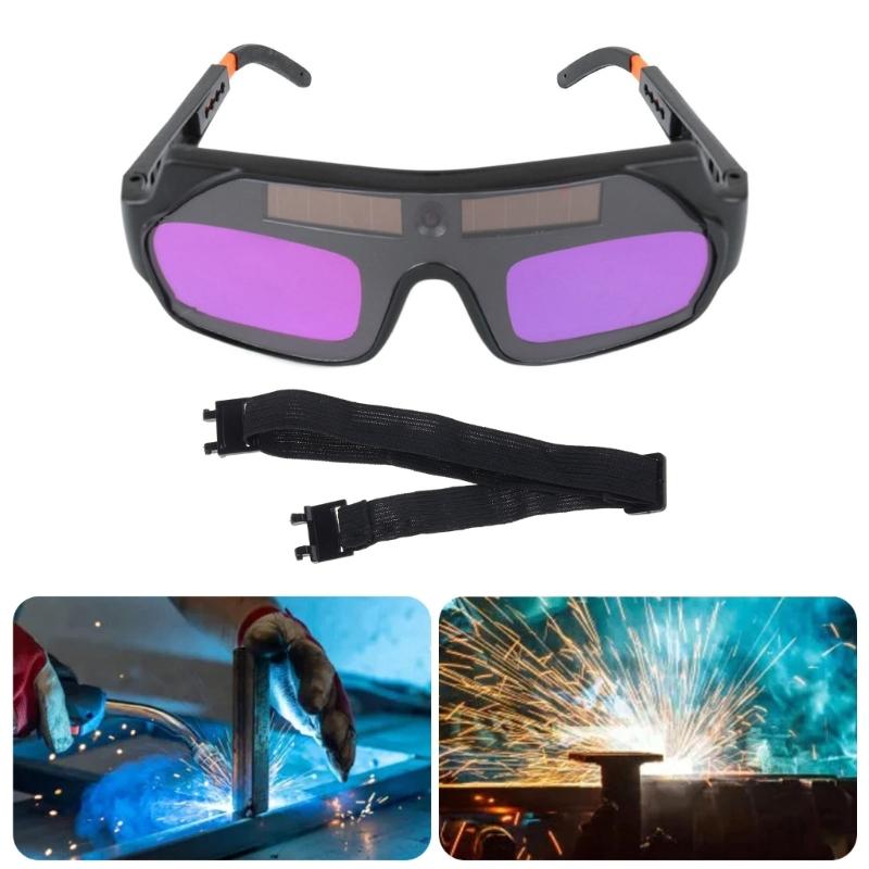 Автоматически затемняющиеся солнечные сварочные очки для металлообработки, защитные с ремешками, подходят для использования в помещении и на улице