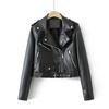 Осень/Зима Новый продукт Женская новая мода и повседневная универсальная кожаная куртка-поло с отделкой на молнии