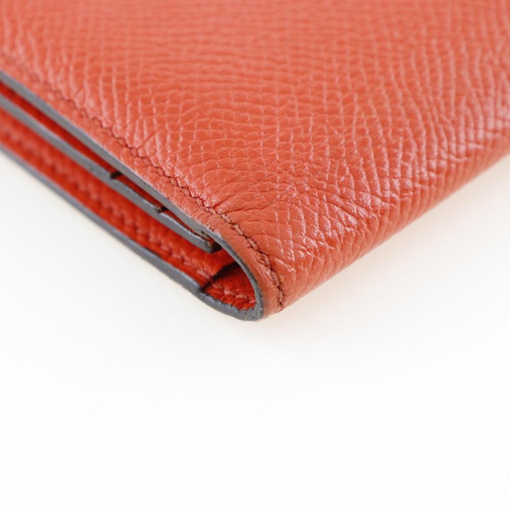 Hermes Кошелек Beansufla Оранжевый/Золотая фурнитура Epsom Женский Б/У