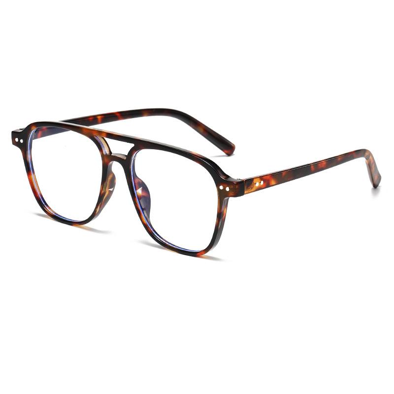 4740 Double Beam Fashion Rice Nail Anti-Blue Light Flat Mirror 2024 New Xiaohongshu Same Versatile Glasses Frame