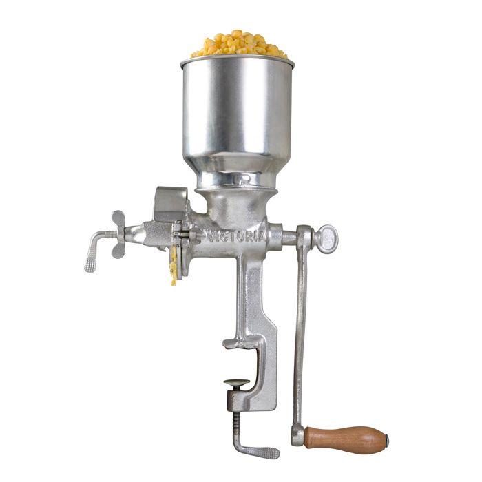 Moulin à Grains Manuel Fonte pour Moudre le café, le Maïs, l'avoine, Réglable Victoria 30025 Chromé