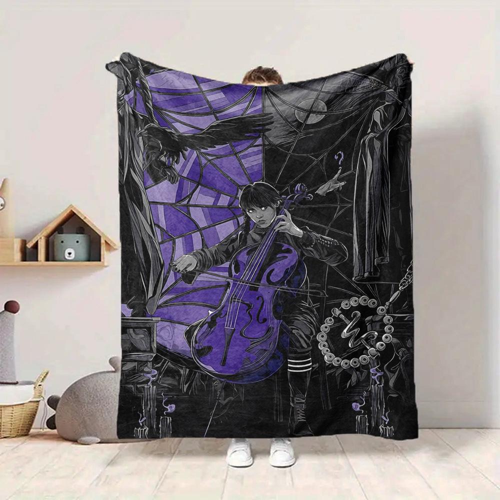 1pc Wednesday Blanket Soft All Season Throw with Vibrant Design, Perfect for Home, Travel, and Gifts, Ideal for Naps and Camping