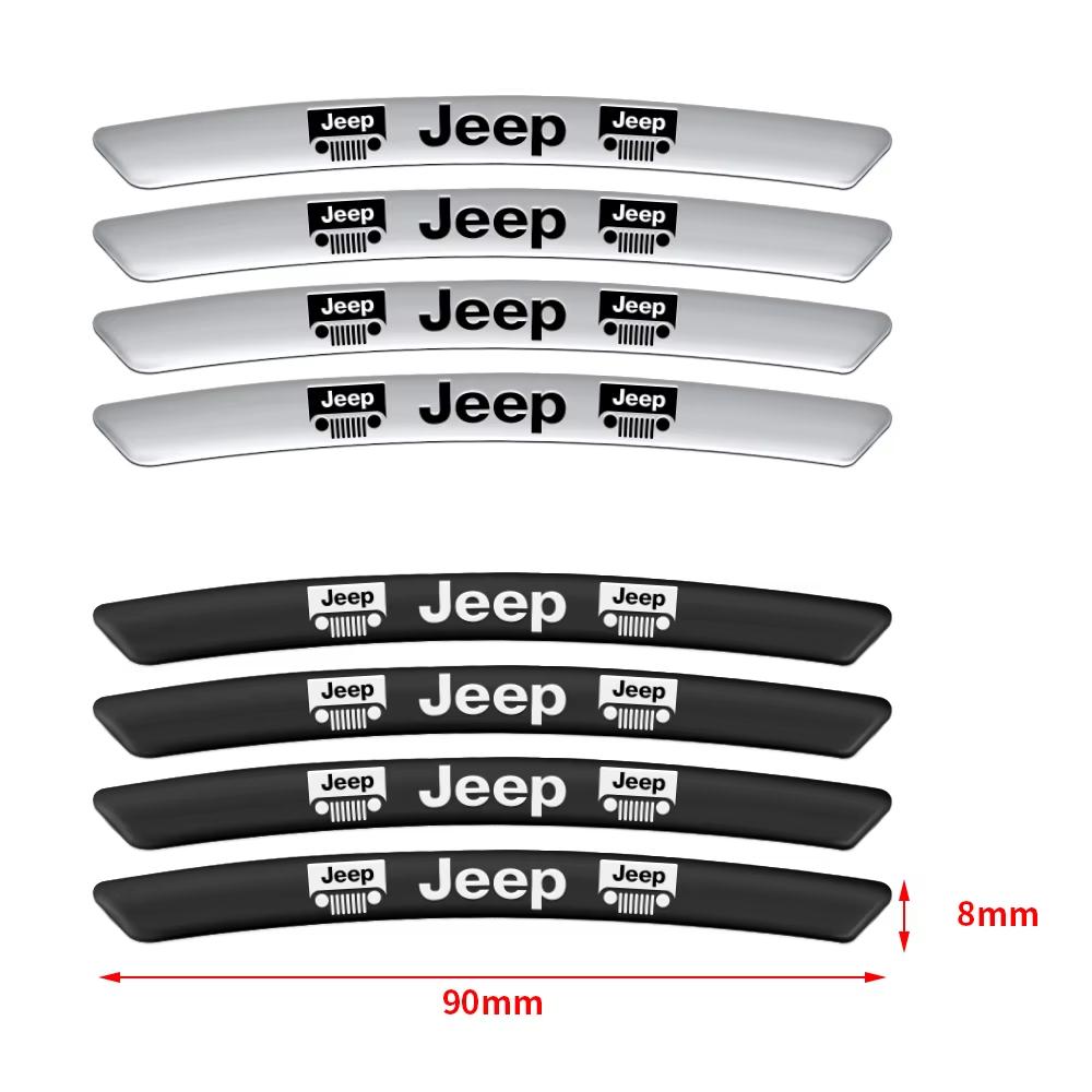 Для Jeep 4 шт. Автомобильный значок Наклейки на диски Колесные диски Наклейки Аксессуары для тюнинга Compass Renegade Cherokee Wrangler JK Patriot Liberty 21DD