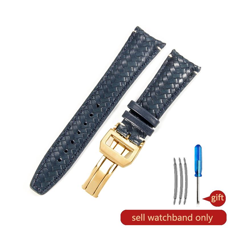 Для IWC Portuguese Series IW503312 IW500713 IW371614 Эластичные Водонепроницаемые Влагостойкие Плетеные Ремешки из Натуральной Коровьей Кожи 20 22 мм