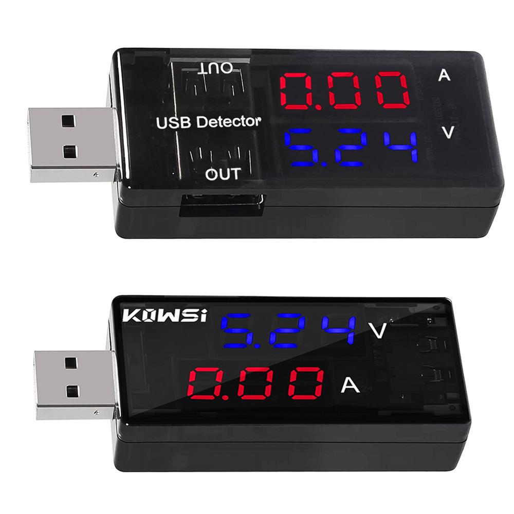 Red+Blue Dual USB Current Voltage Charging Detector Tester Battery Voltmeter Ammeter Charger Doctor