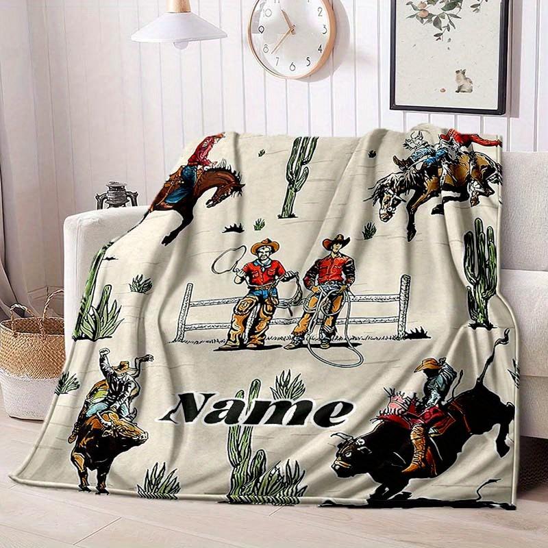 Cowboy Customize Your Name Blanket Warm Comfortable And Soft Blankets Are Suitable For Home Lunch Break Blanket Office Sofa Sofa Gift To Relatives And