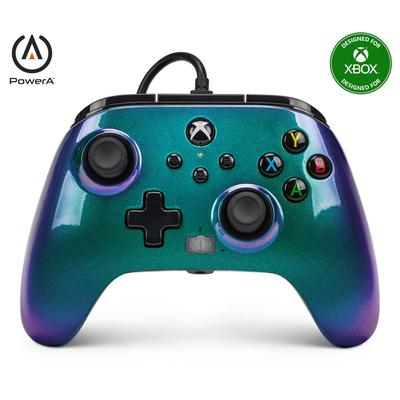 [2 года гарантии] Проводной контроллер PowerA Enhanced Aurora с функцией двойной вибрации для Xbox Series XS Xbox One PC Windows 1011 (Официально лицензировано) ХБ