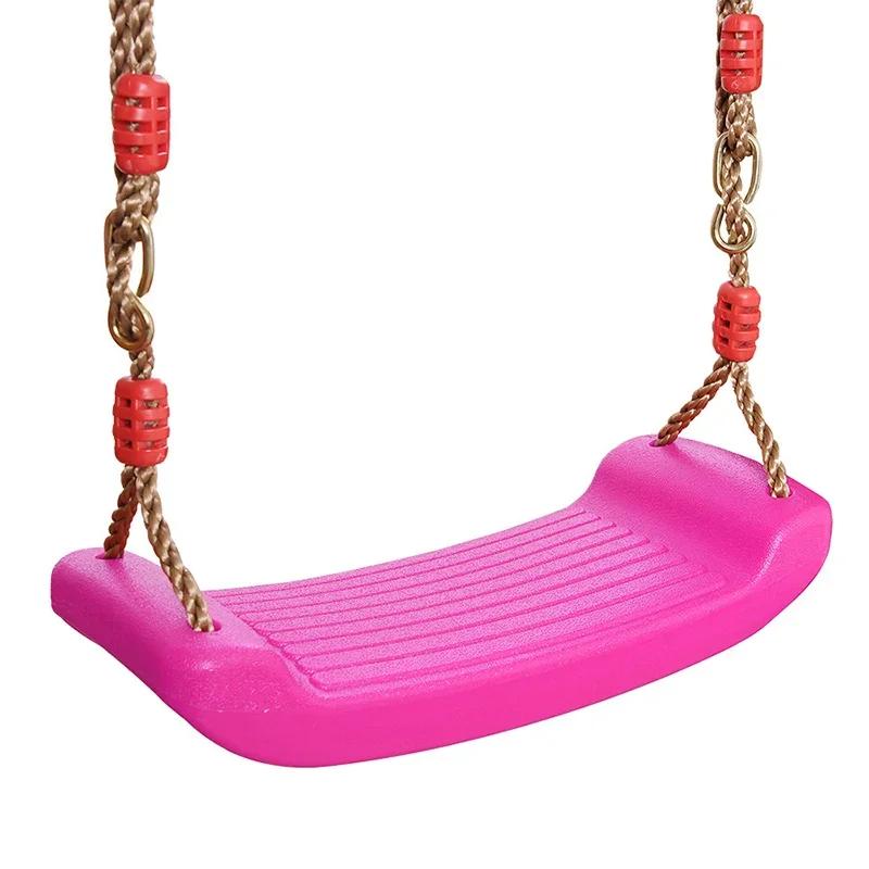 Kids Indoor Outdoor Swing Toy Rainbow Curved Board Flying Toy Style Hanging Seat Height Adjustable Ropes Ideal Garden Home Play