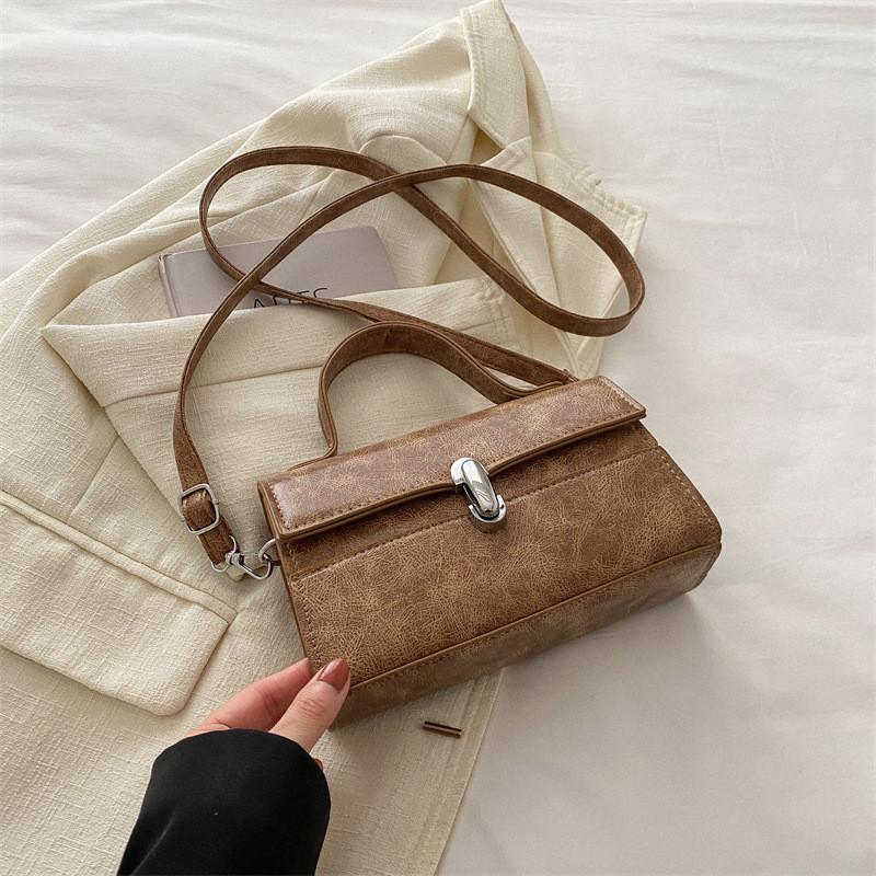 Chic Pu Leather Small Square Bag For Women 2024 Spring Fashion Trend Purse