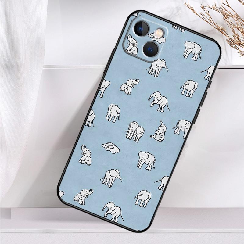 Милый чехол для телефона с изображением слоненка для iPhone 16 15 14 13 12 11 Pro Max Mini X XR XS Max 7 8 Plus задняя крышка
