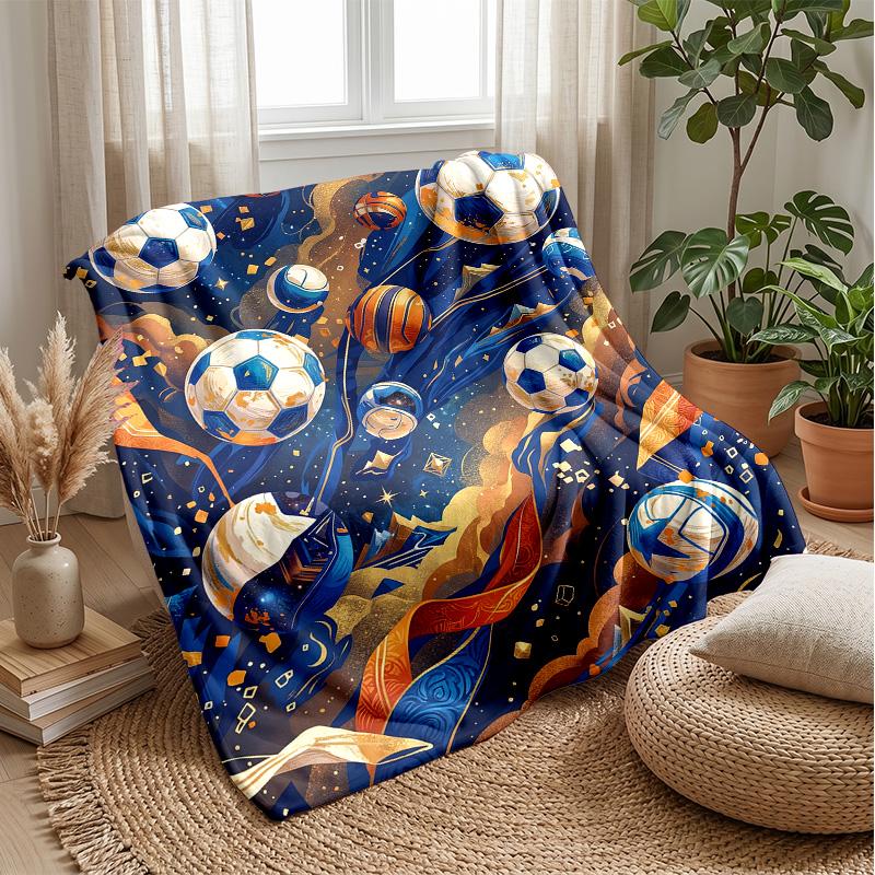 Soccer Ball Celebration Theme blanket Lightweight Warm Flannel Blanket Decorative Throw Blanket for Home Decoration
