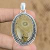 Natural Fossil Coral Gemstone Pendant 925 Sterling Silver Jewelry For Girls