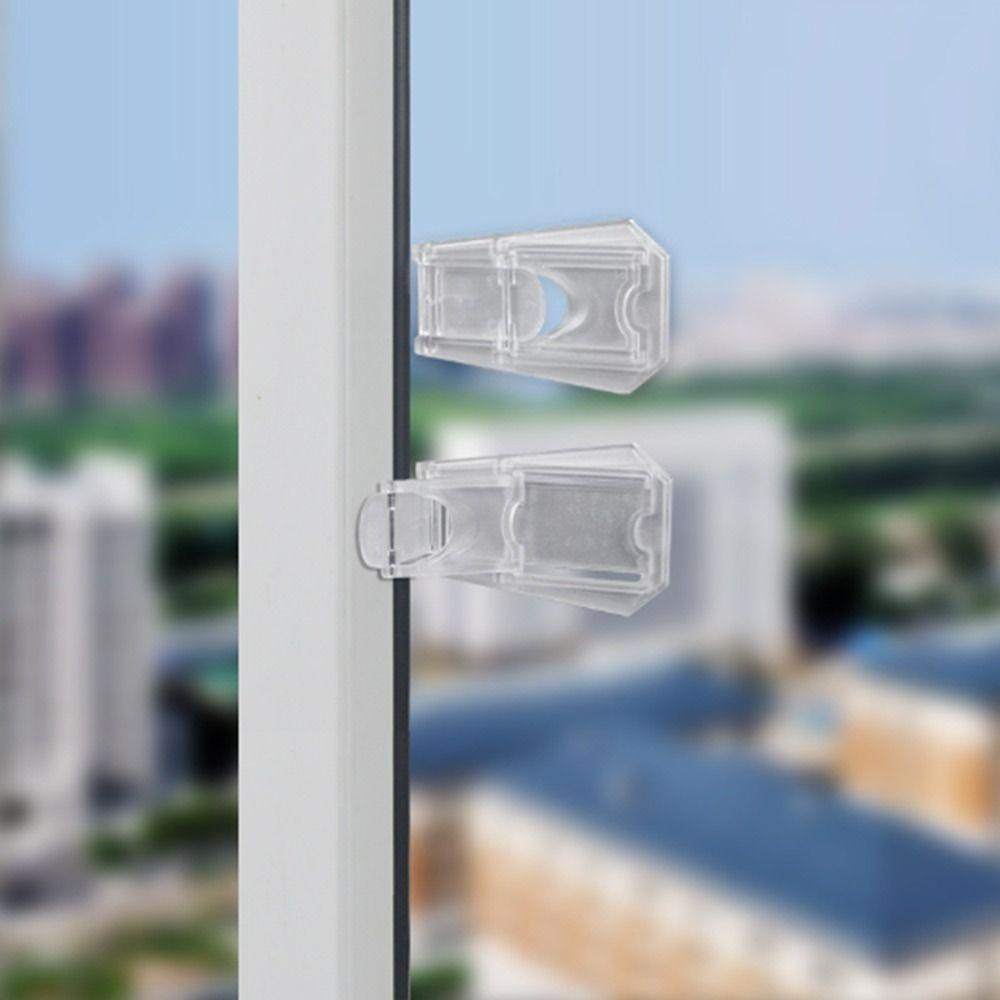Transparent Sliding Door Lock Self-adhesive Sliding Sash Stopper for Child Security Protection