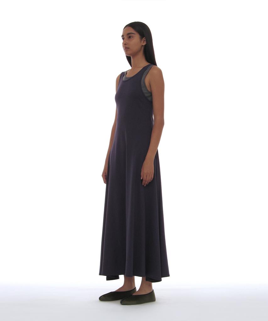 Partimento Woman Pwc Overlay Sleeveless Maxi Dress_Navy