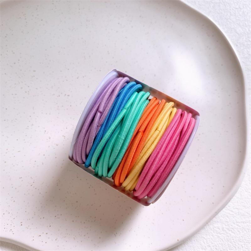 Hair Ring Thread Head Rope High Pony Tail Hair Rope Rubber Tendon Children's Rubber Tendon Girls' Hair Rope Elastic Hair Ring Colored Hair Rope