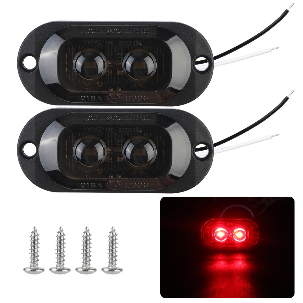 12V-24V Trailer Marker Lights 2pcs Auto Accessories Car Side Lamp 2 LED Truck Signal Light Indicator Taillights