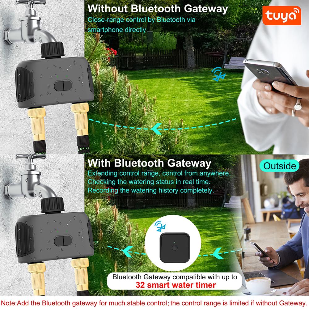 WiFi Smart Water Timer Bluetooth Gateway Irrigation Controller Automatic Garden Watering System Rain Delay Control Water Valve