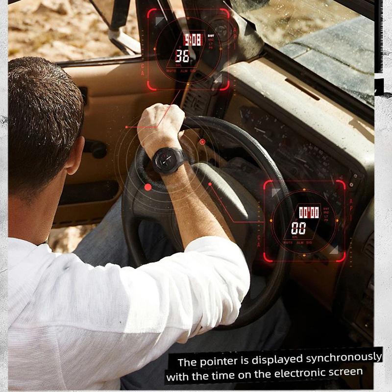 NORTH EDGE Mars 3 Men's Military Watch Digital Carbon Fiber Case For Man Waterproof 50M Sports Watches World Time LED Wristwatch