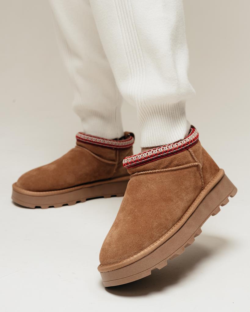 Угги короткие Allsy 18804 36 коричневый замша