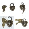 Mini Padlock Drawer Suitcase Security Lock Vintage Heart Shape Lock With Key for Suitcase Luggage Backpack Diary Book