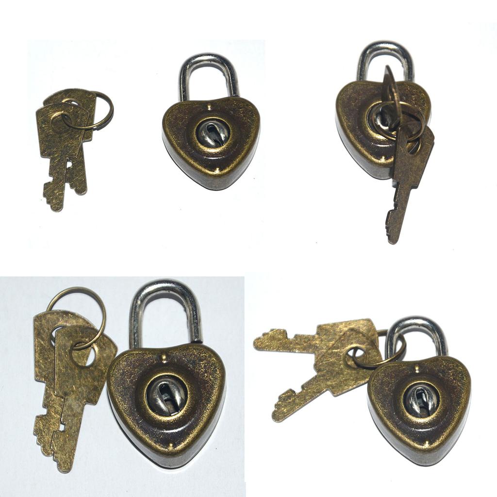 Mini Heart Shaped Lock with Key Wedding Keyed Padlocks Vintage Diary Book Suitcase Lock Mini Padlock for Anniversary