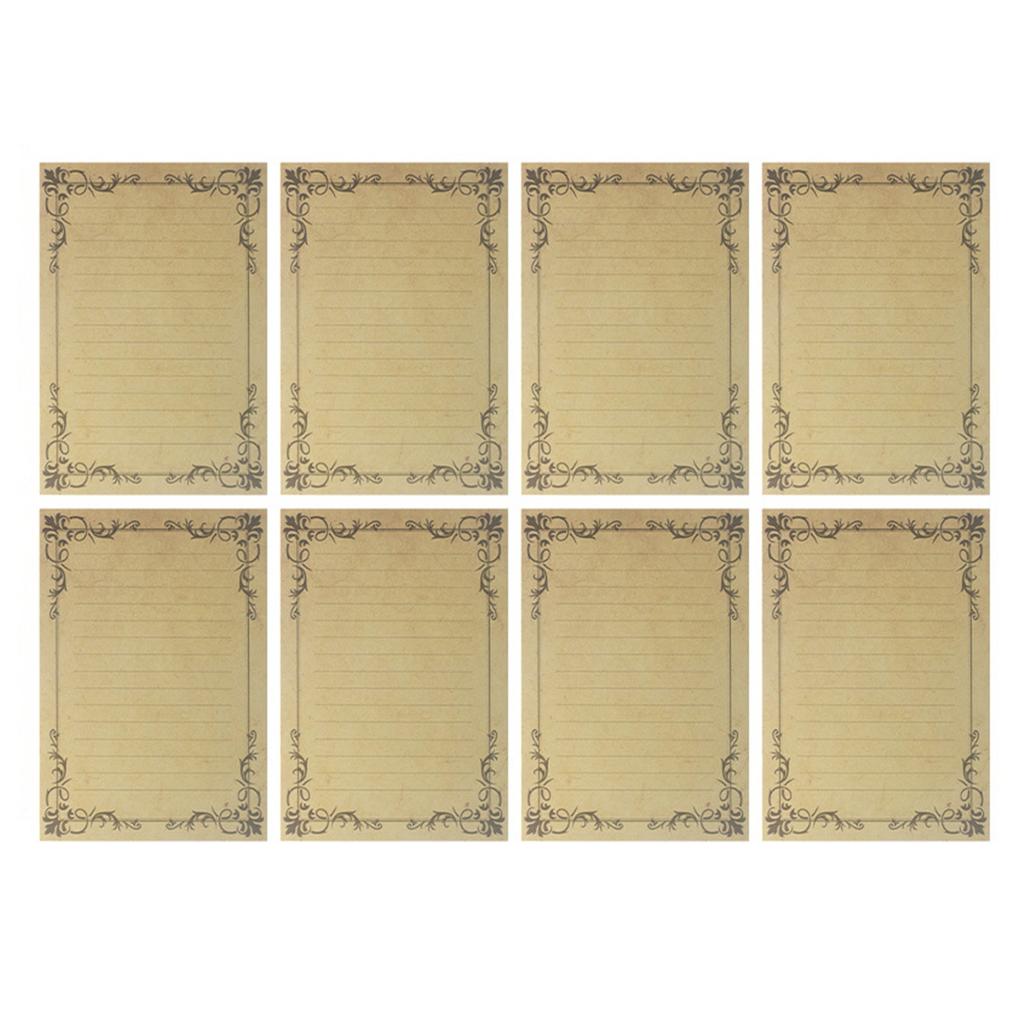 8 Sheets A5 Vintage Blank Kraft Letter Paper Retro Writing Paper A5 Lined Stationery Paper Letter Stationery Paper Set