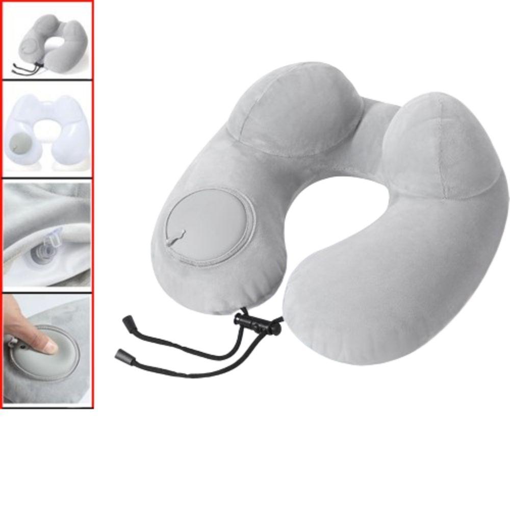 Hand Pressing Inflatable Travel Pillow U-Shaped Neck Support Cushion Neckrest Pad  Tourist