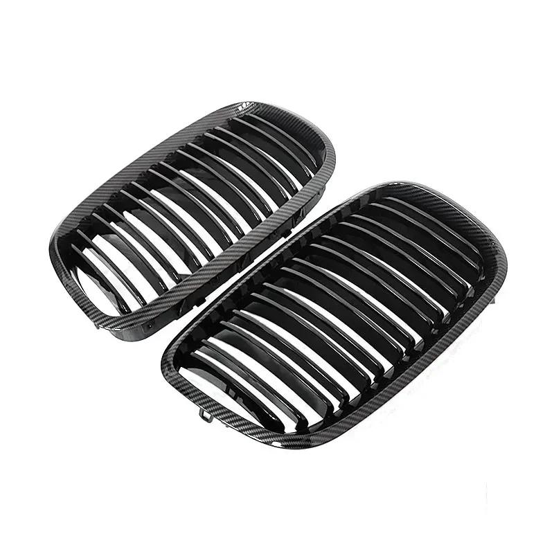 2Pcs Car Style Gloss Black Front Kidney Double Slat Grill Grille for BMW X5 E70 2007-2013 X6 E71 E72 2008-2014 Car Accessories