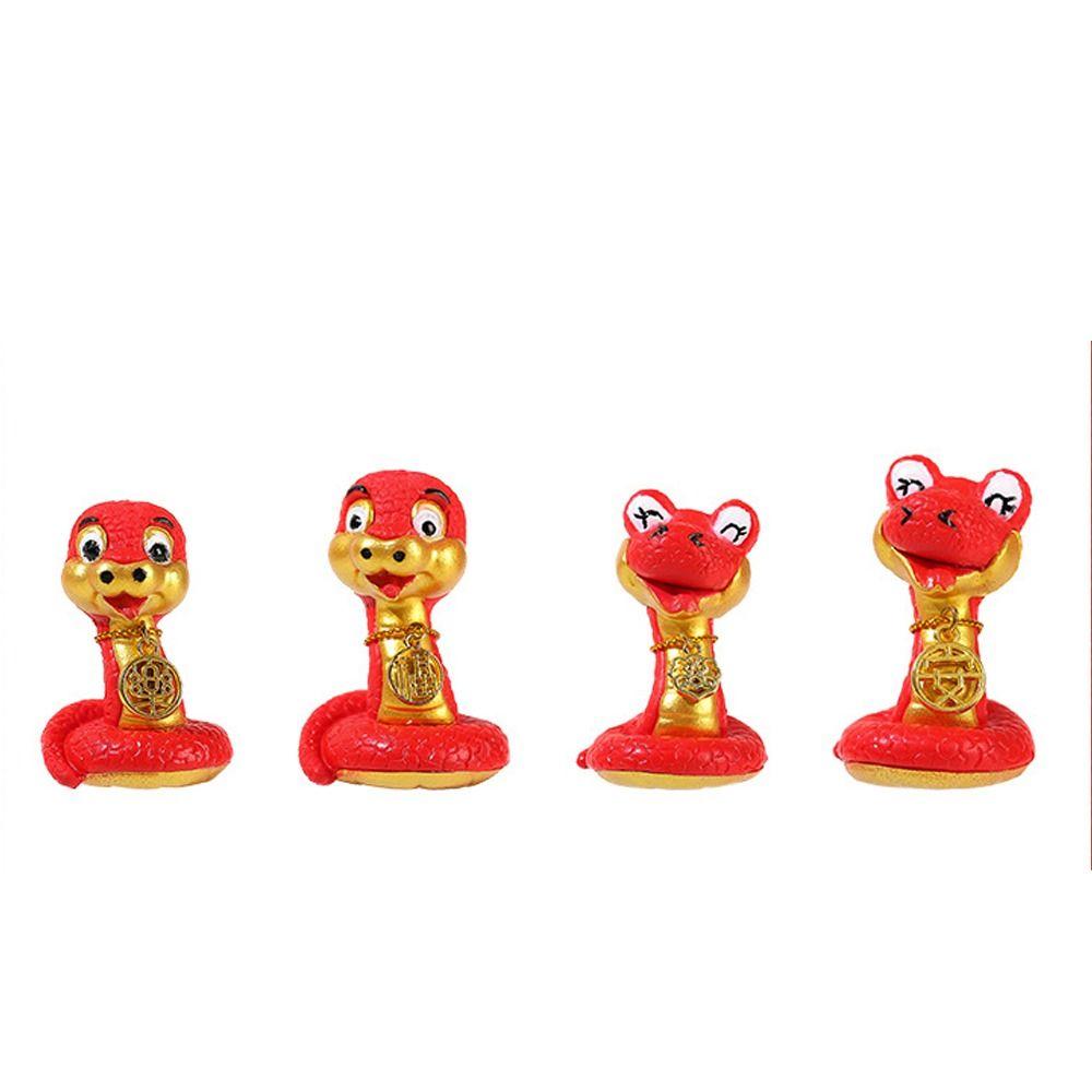 4pcs Cute Mini Lucky Snake Figurine Zodiac Snake Small Snake Ornament  Spring Festival