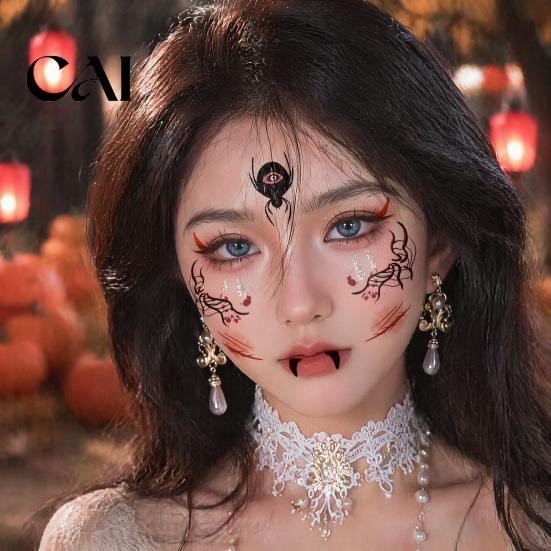 Realistic Horror Theme Face Decor Halloween Tattoo Stickers, Waterproof Scary Makeup Decals for Party, Wound Scars Temporary Scar Body Art Kids Adults