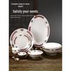 Керамический столовый сервиз в ретро-гонконгском стиле: Тарелки, миски и блюда для домашнего и ресторанного использования.