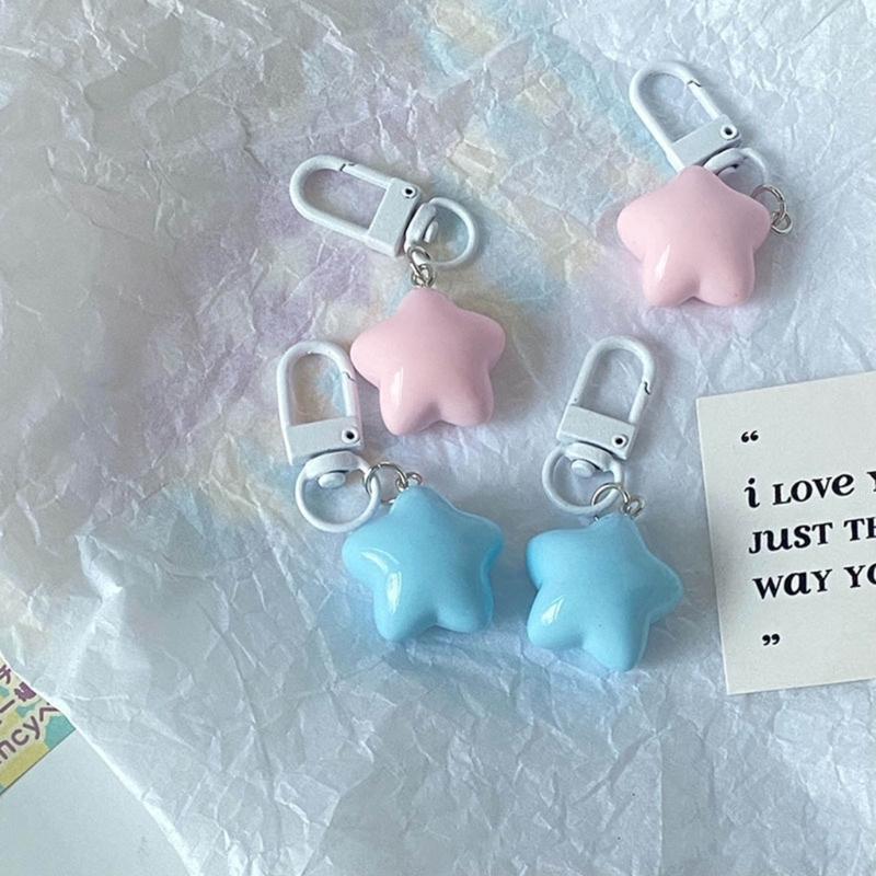 Acrylic Cute Colorful Five-Pointed Star Phone Trinket Female Phone Shell Pendant Accessories Package Decoration Keychain