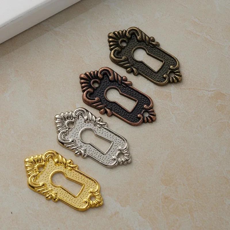 1/6 шт. Ключ для ящика Уголок Наклейка Крышка Европейский Винтаж Декоративная Кодовый Замок Деталь Сплав 45x23мм