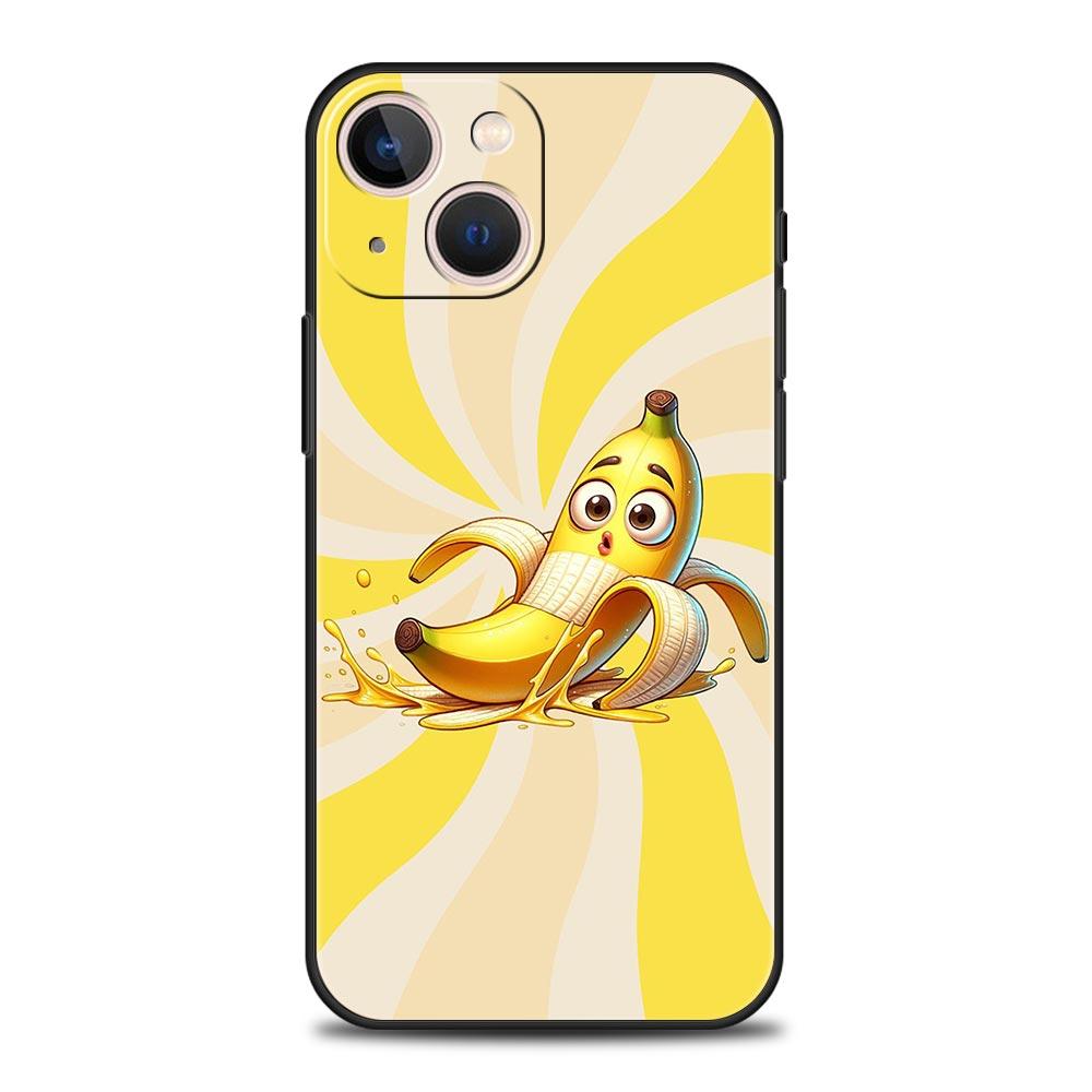 Funny Bite Apple Banana Phone Case Cover for iPhone 17 16 15 14 13 12 11 Pro Max 17 Air Plus Shockproof Soft TPU Shell Funda Bag
